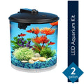 2-Gallon Plastic 360 Aquarium with Power Filter & LED Lighting L938910