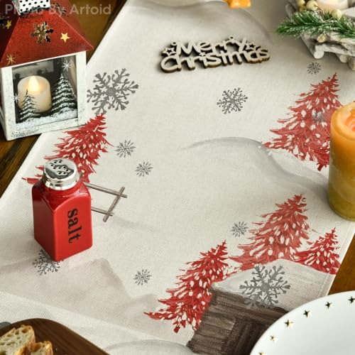 Blue Snowman Christmas Table Runner 13x72 Inch J198804