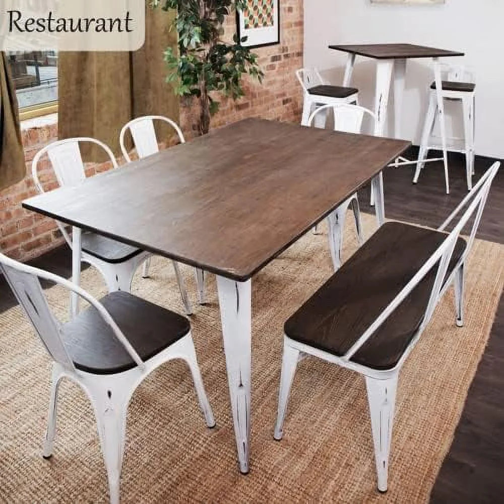 Dining Bench with Back Wood Seat Q2791