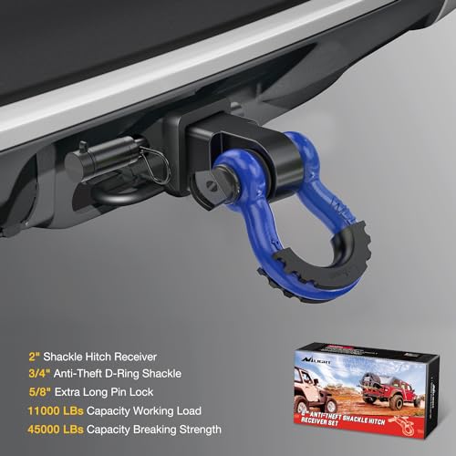 2 Inch Shackle Hitch Receiver with D Ring Shackle and Hitch Pin I3463
