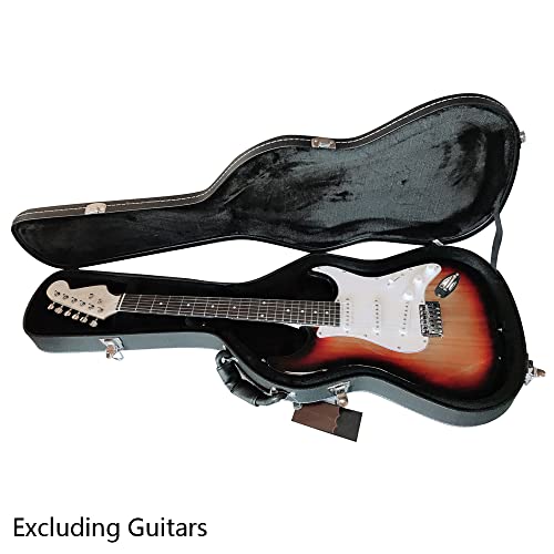 Black Wooden Hard-Shell Electric Guitar Case with Lock Latch Padding Z2632