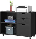 Black 3 Drawer Wood File Cabinet N434826