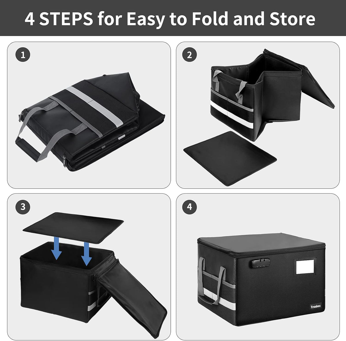 Fireproof File Storage Box with Lock, Pack of 2 L56374