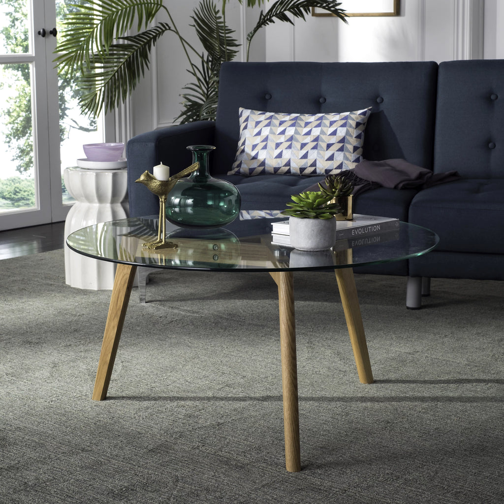 Round Glass Coffee Table L554