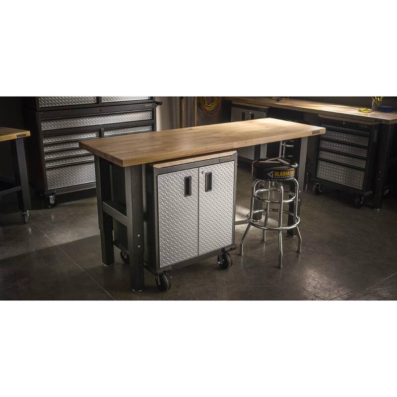 Adjustable Height Birch Top Workbench Q91418