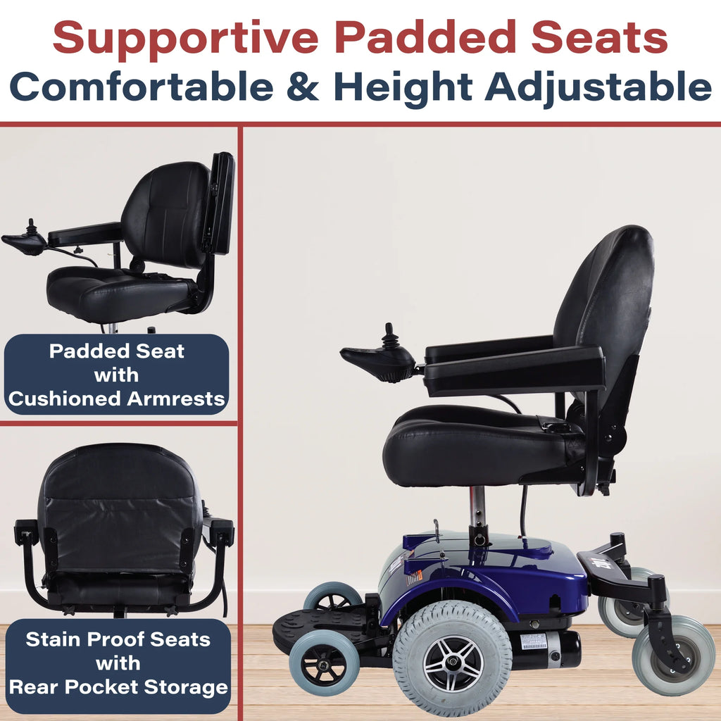 Blue Full Size Electric Wheelchair F26345