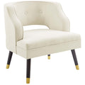 Button Tufted Open Back Performance Velvet Armchair A142176