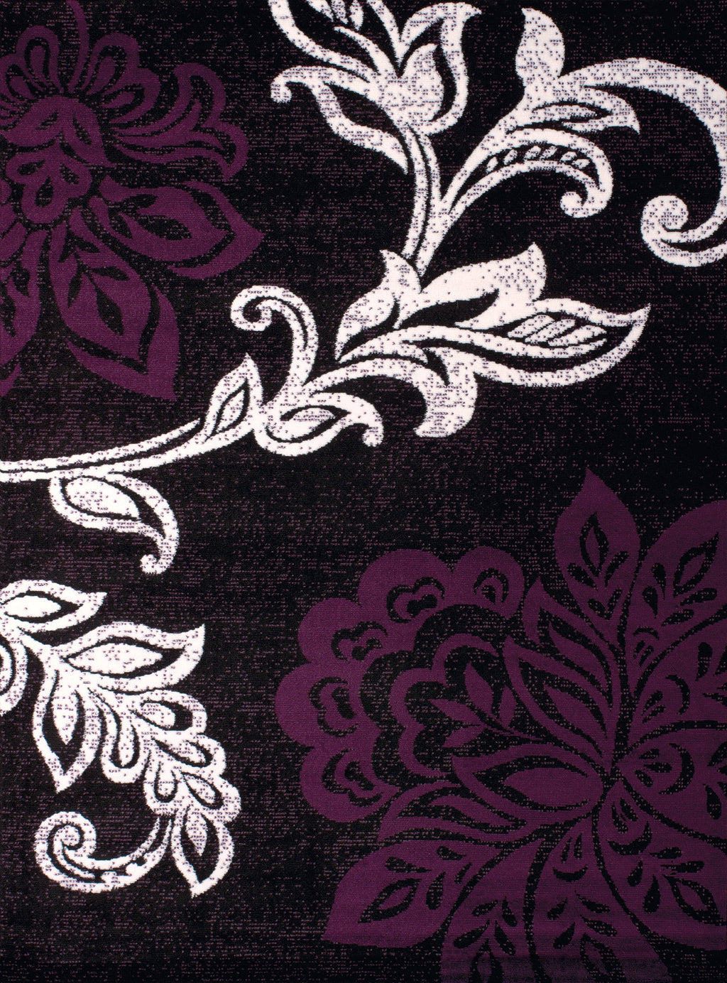 Plum Floral Runner Rug N12876