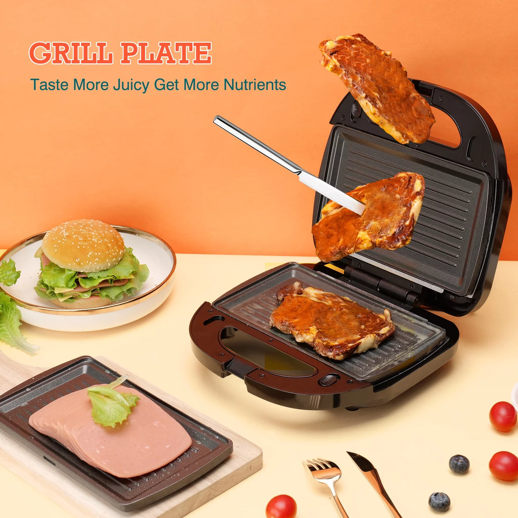 750 Watt 3 in 1 Non-Stick Sandwich Maker O2672