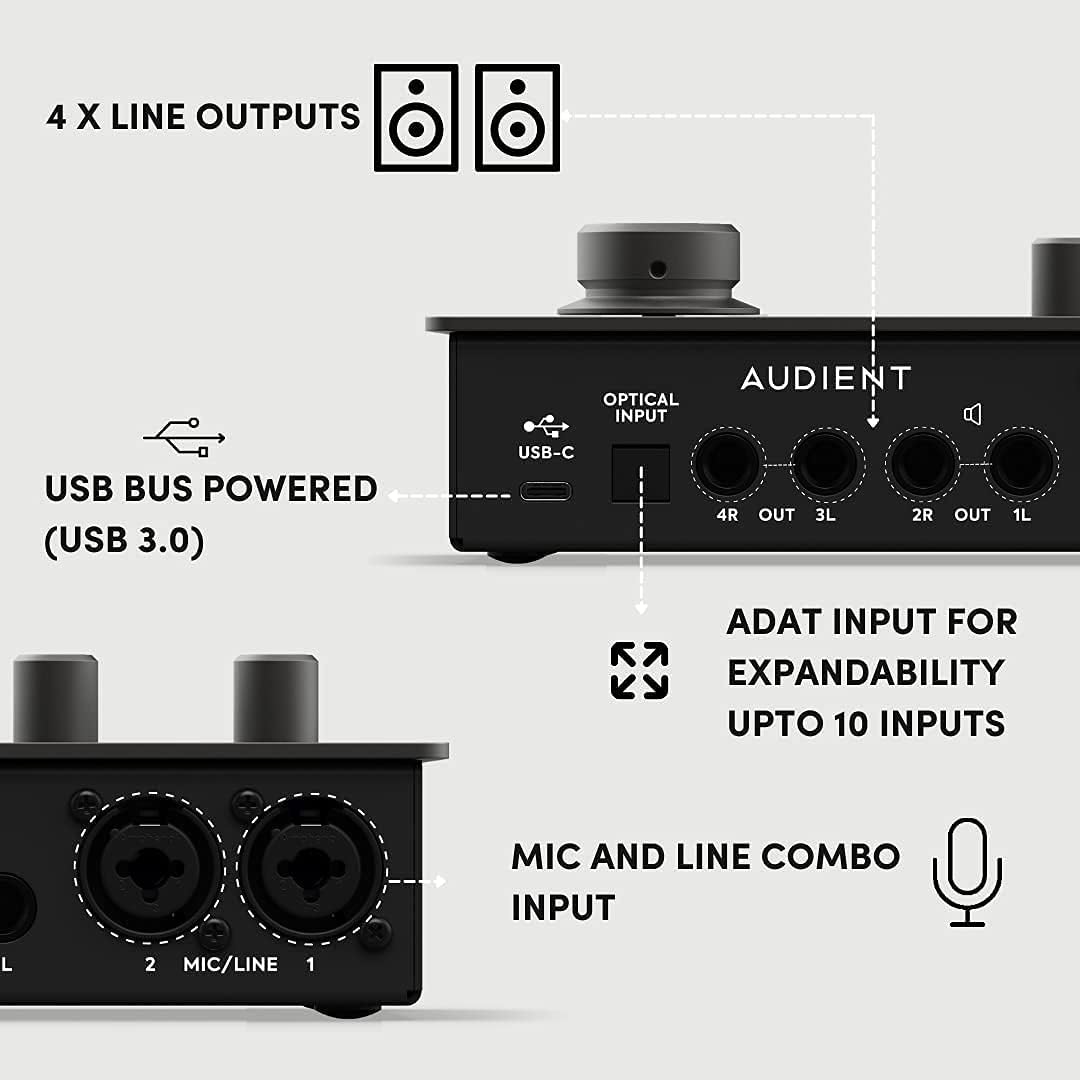 USB-C Audio Interface with Headphones and XLR Cable M586882