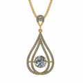Yellow Gold Plated 925 Sterling Silver Zirconia Necklace C385702