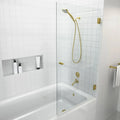 Frameless Wall Hinged Bathtub Door in Polished Brass G202