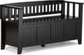 Solid Wood Entryway Storage Bench with Safety Hinge V17469