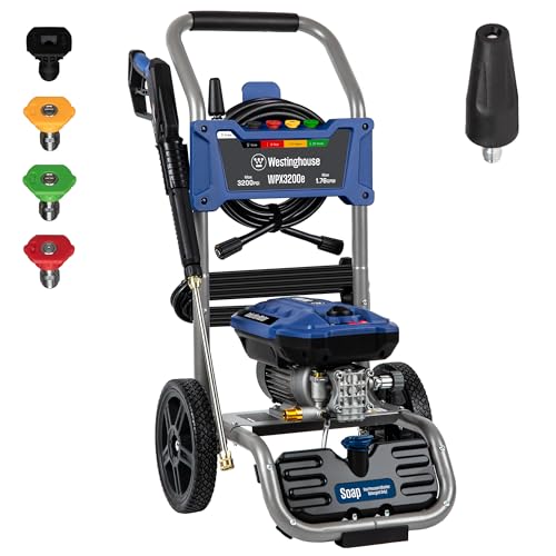Electric Pressure Washer, 3400 Max PSI, 2.0 Max GPM, Brushless Motor, Onboard Soap Tank, Spray Gun and Wand, 5 Nozzle Set P8421