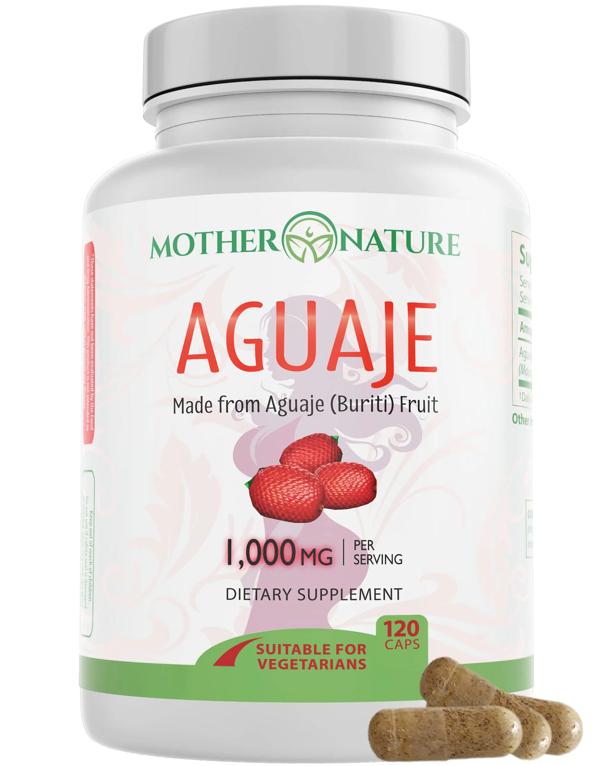 Aguaje Capsules 1000mg 120 Vegan Non-GMO X716