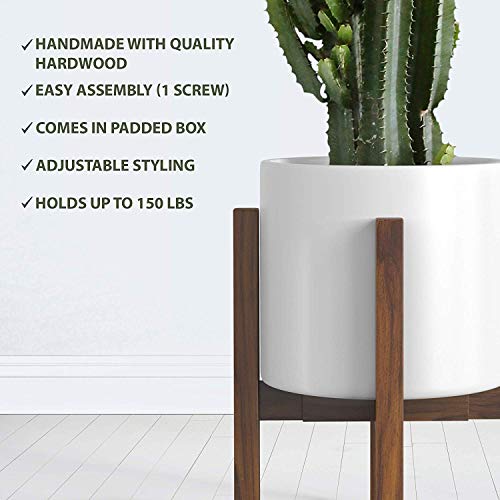 Mid Century Solid Wood Acacia Plant Stand F37532