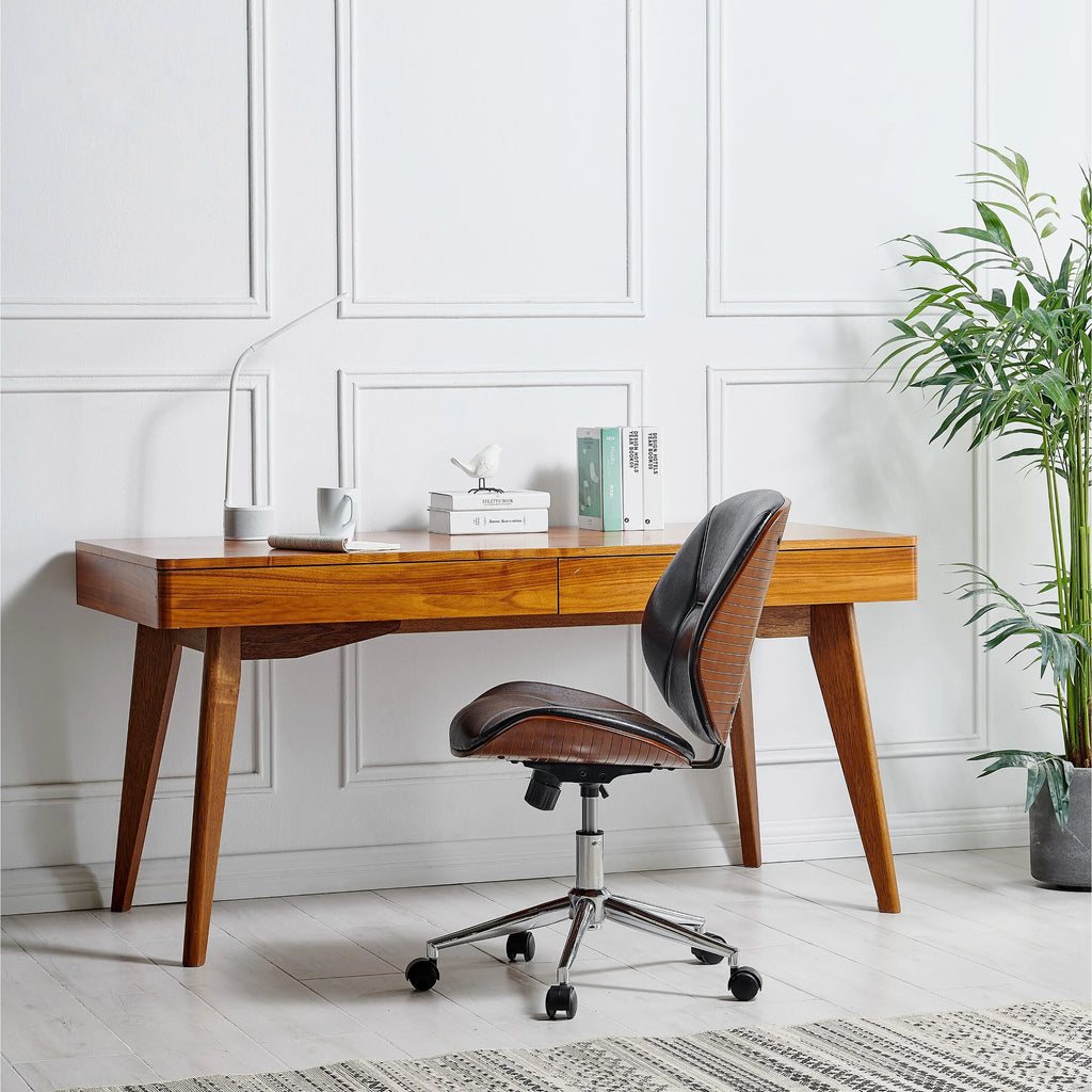 PU Leather Bamboo Office Chair M395238