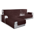 Large/Chocolate Waterproof L Shaped Sofa Covers 3pcs U6791
