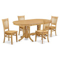 5-piece Oak Wood Table and Dining Chair Set S9399