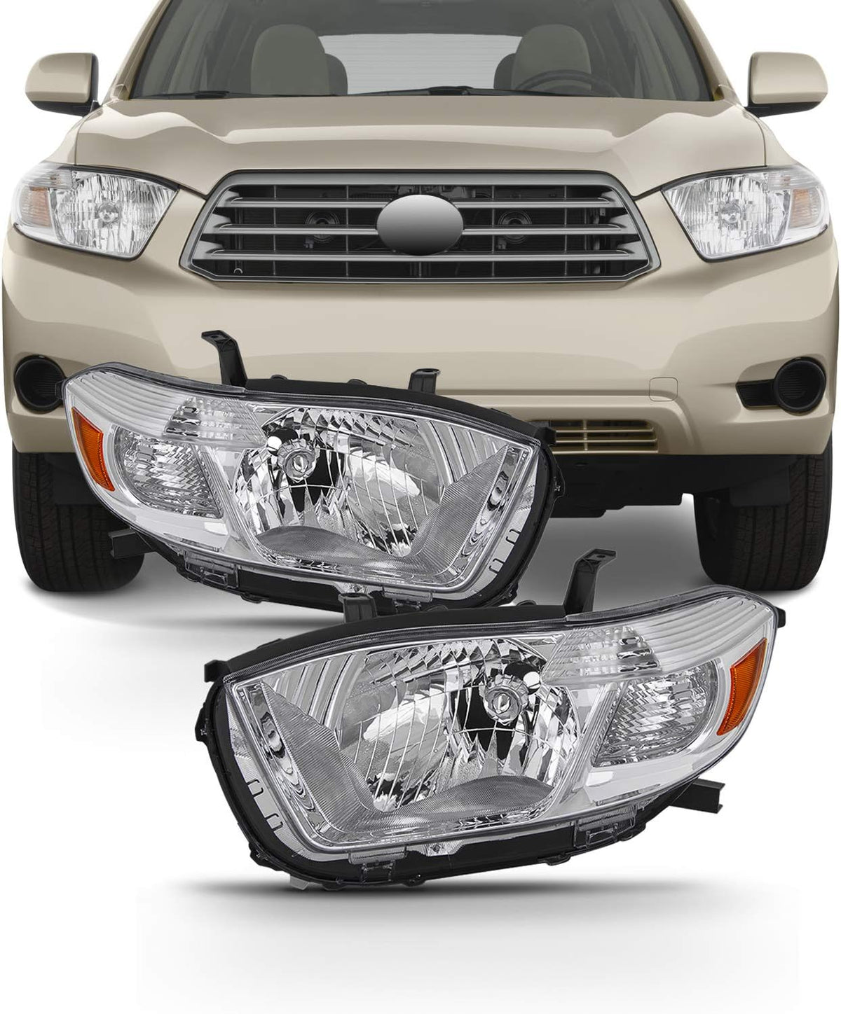 Headlights Pair Driver Left Passenger Right Side Replacement X96527
