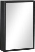 Black Stainless Steel Wall-Mounted Medicine Cabinet with Mirror O78137