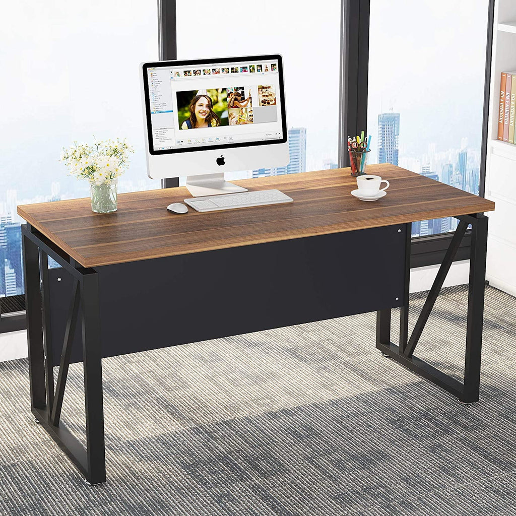 L-Shaped Computer Desk with File Cabinet and Storage Shelves V725