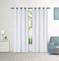White 2 Panel Faux Silk Solid Curtain Drapes with Bronze Grommet 108" x 63" L E184