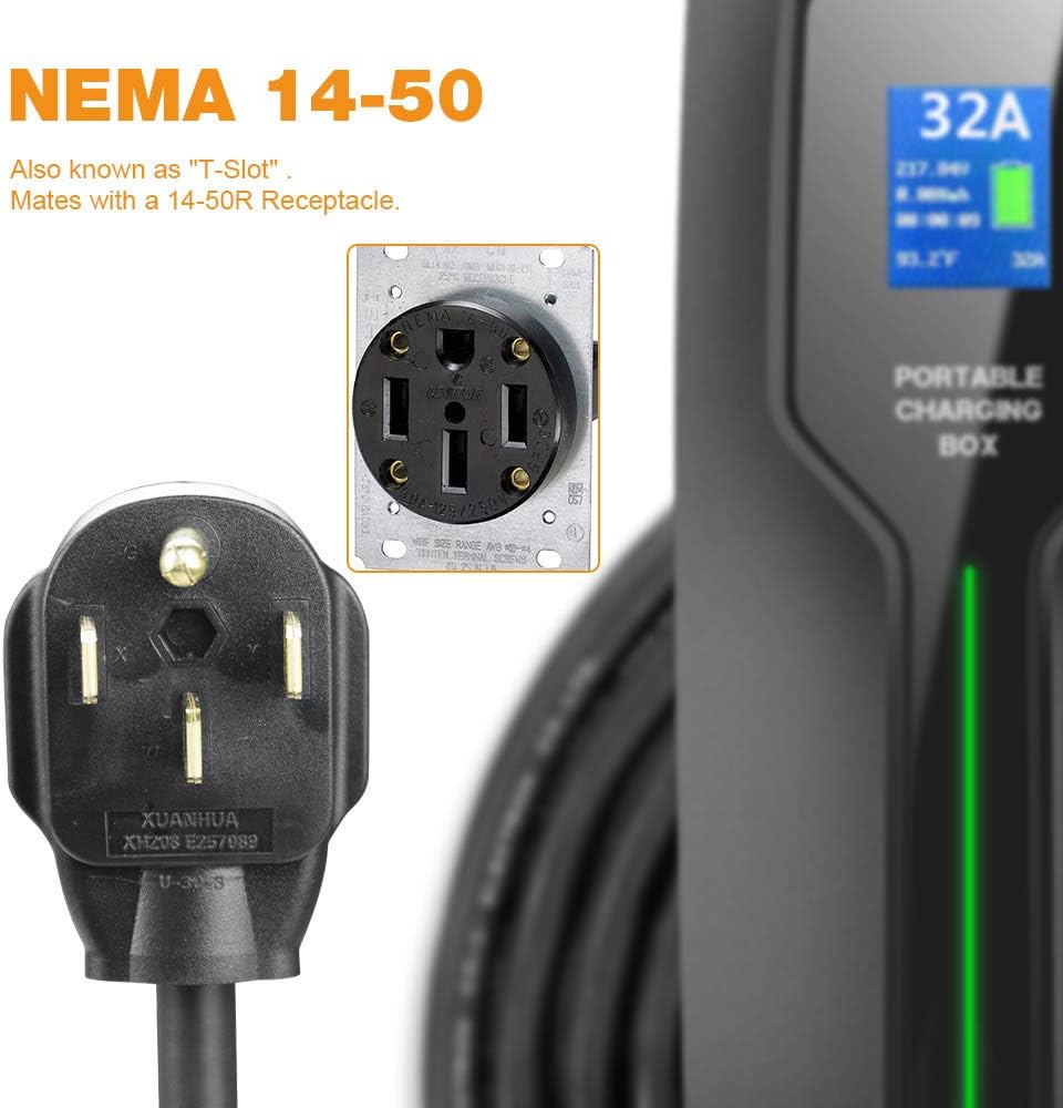 32 Amp Level 2 Portable EV Charger with NEMA14-50 E4071