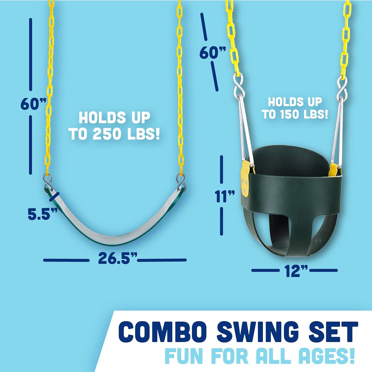 Green Full Bucket Swing Seat Pack of 2 K8728