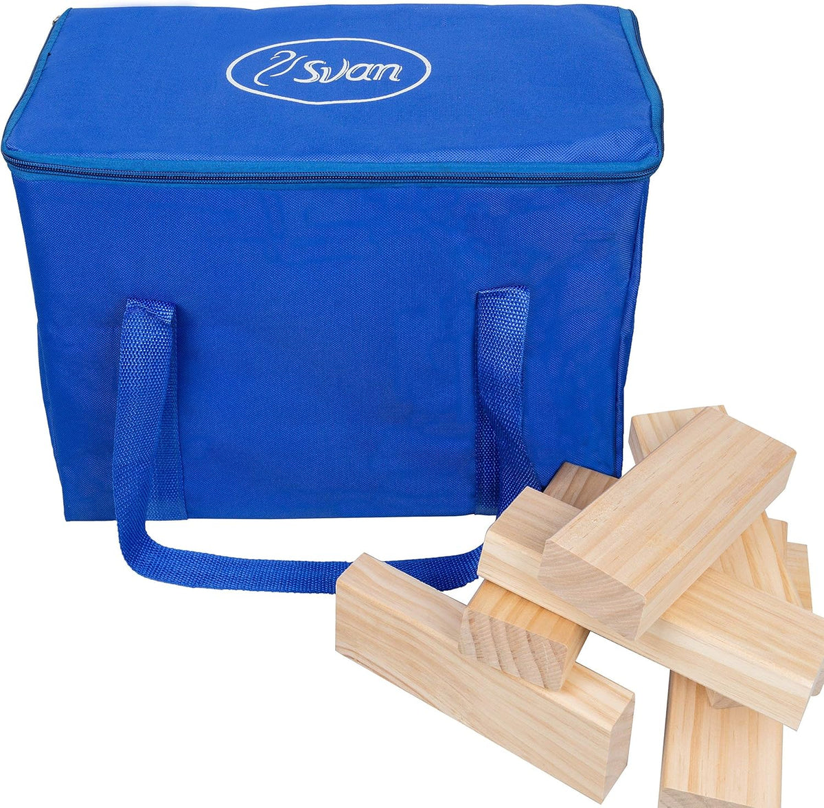 60pc Jumbo Wood Stacking Game with Carrying Bag Q3532