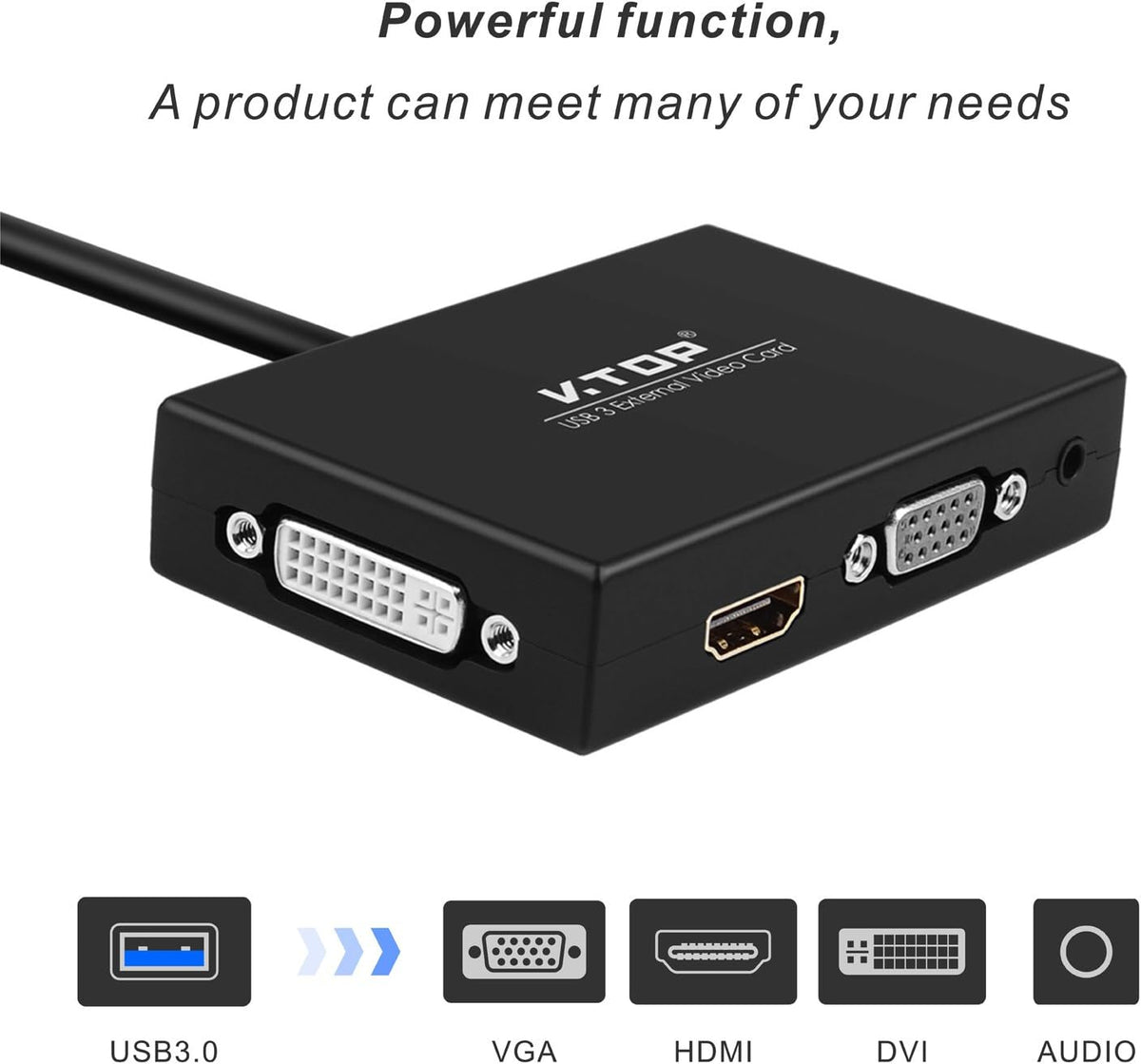 USB 3.0 to HDMI-DVI-VGA Video Graphics Card Adapter S755