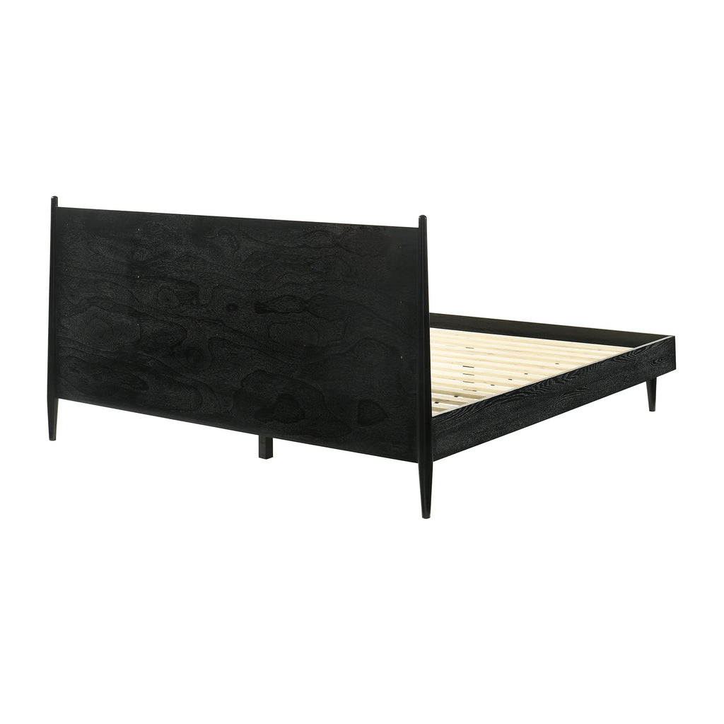 King Platform Wood Bed Frame Black I625
