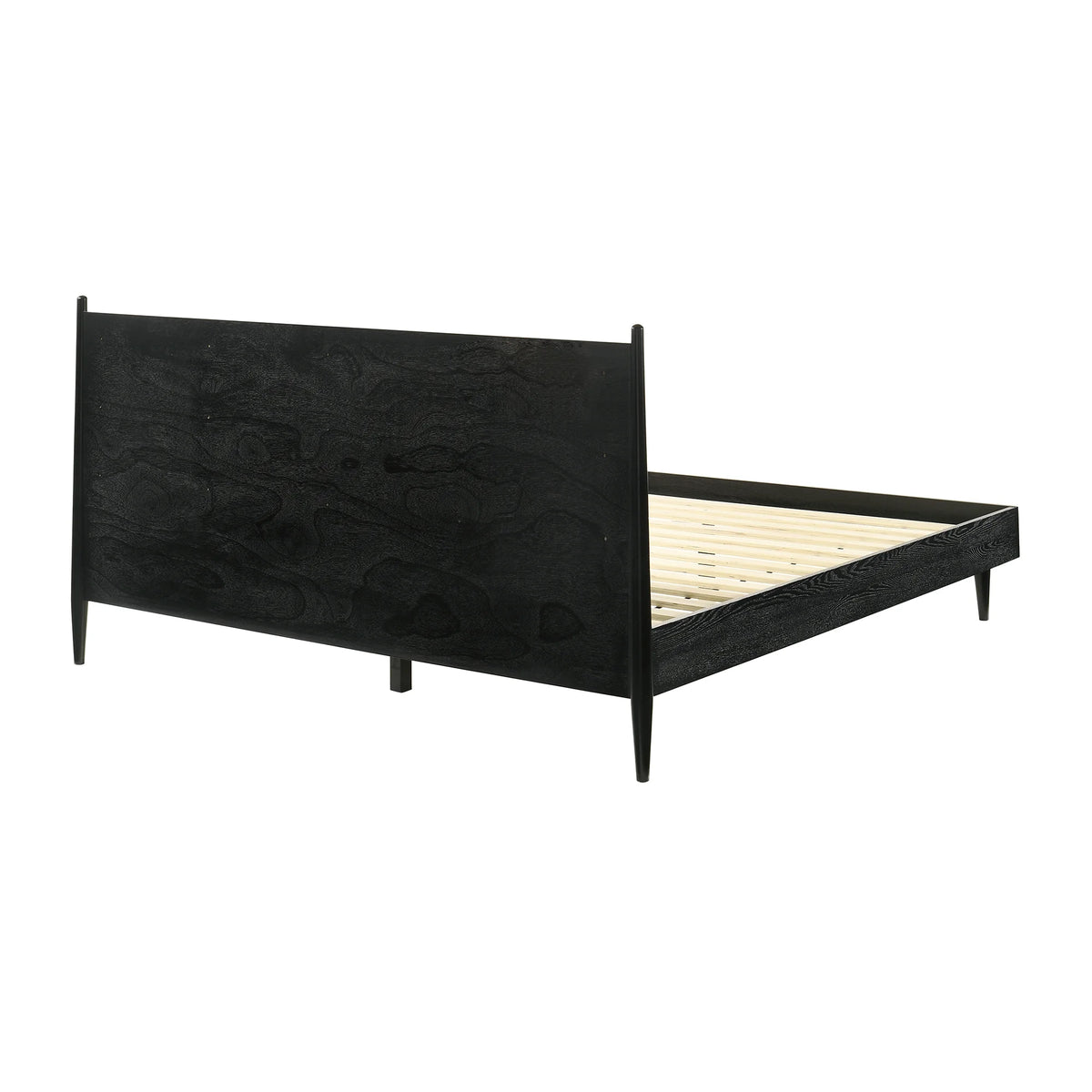 King Platform Wood Bed Frame Black I625