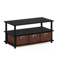 Black Oak Coffee Table with Bin Drawers X409