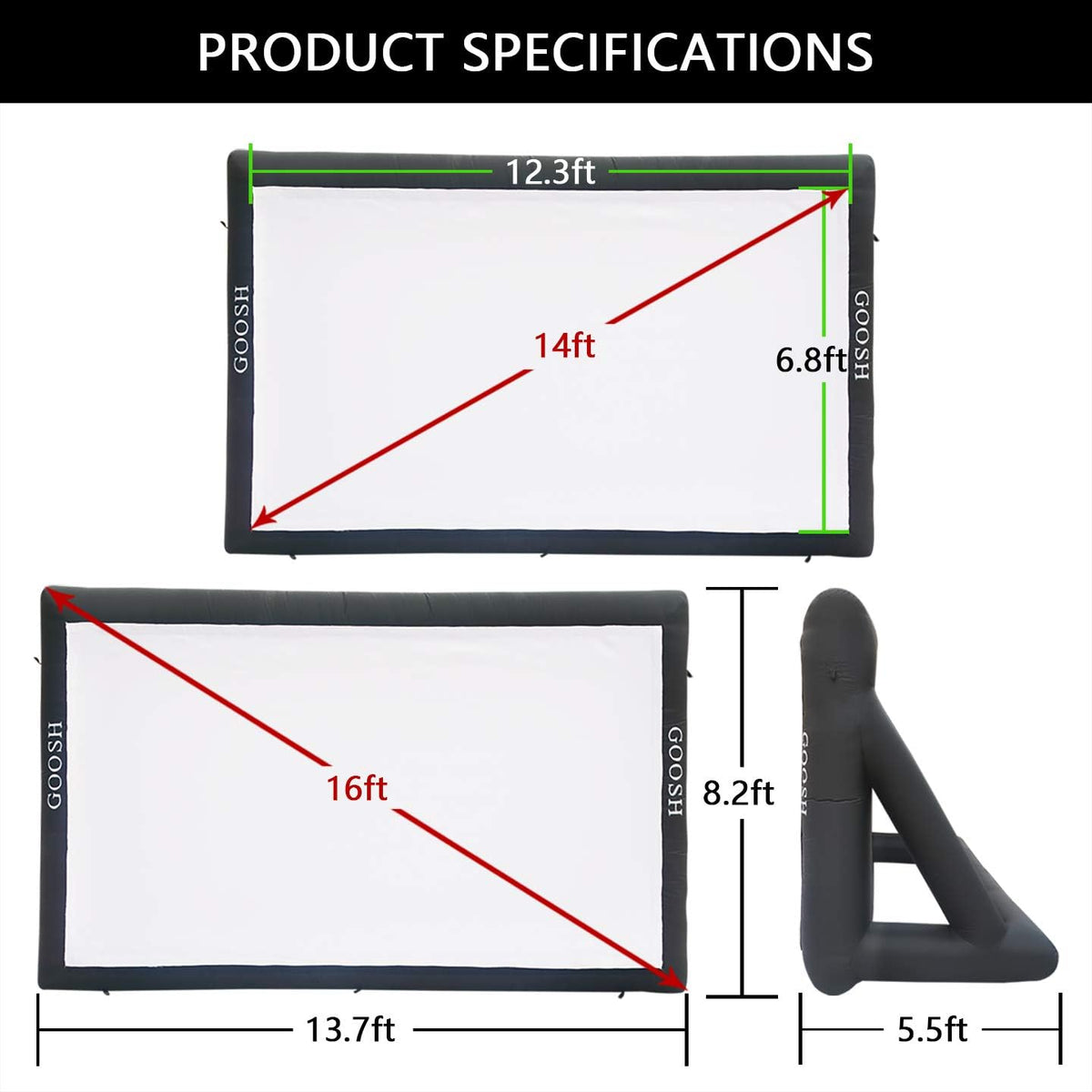 14 ft Inflatable Projection Screen with Carry Bag M361875