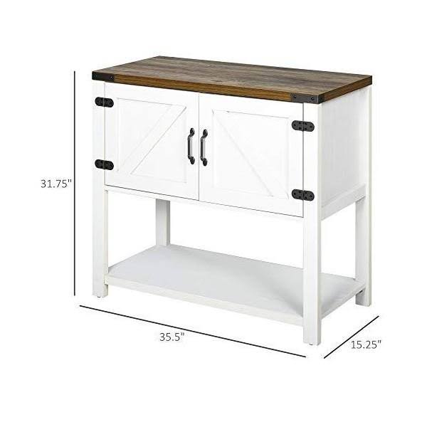 White 2-Door Storage Cabinet with Bottom Shelf M628248