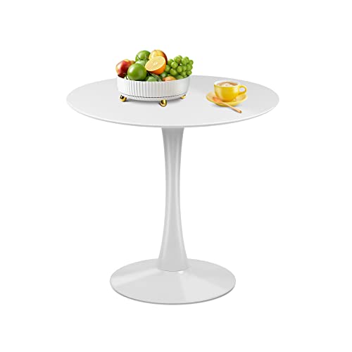 Black Round Dining Table with Metal Pedestal Base G6897