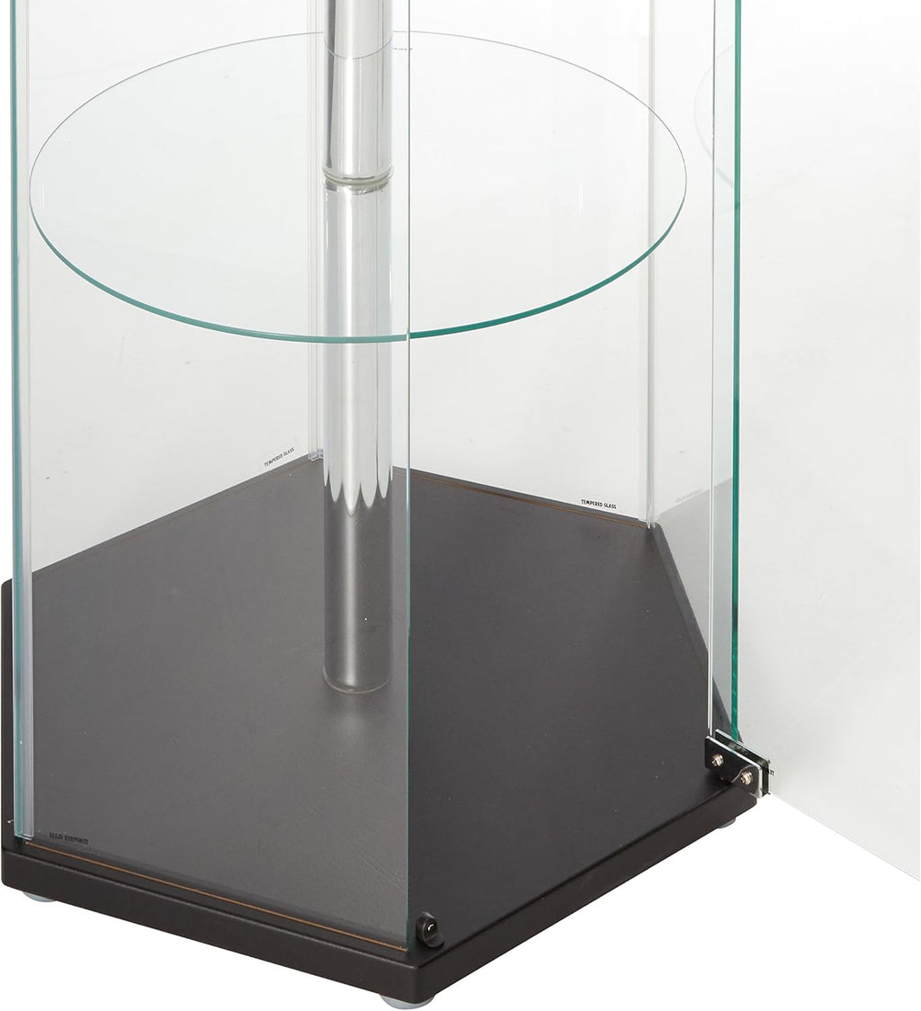 Hexagon Shaped Curio Cabinet Black and Clear L137093