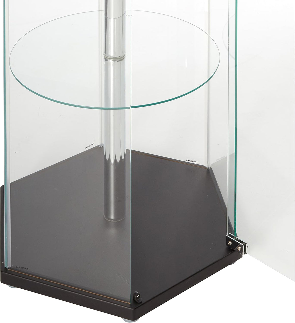 Hexagon Shaped Curio Cabinet Black and Clear L137093