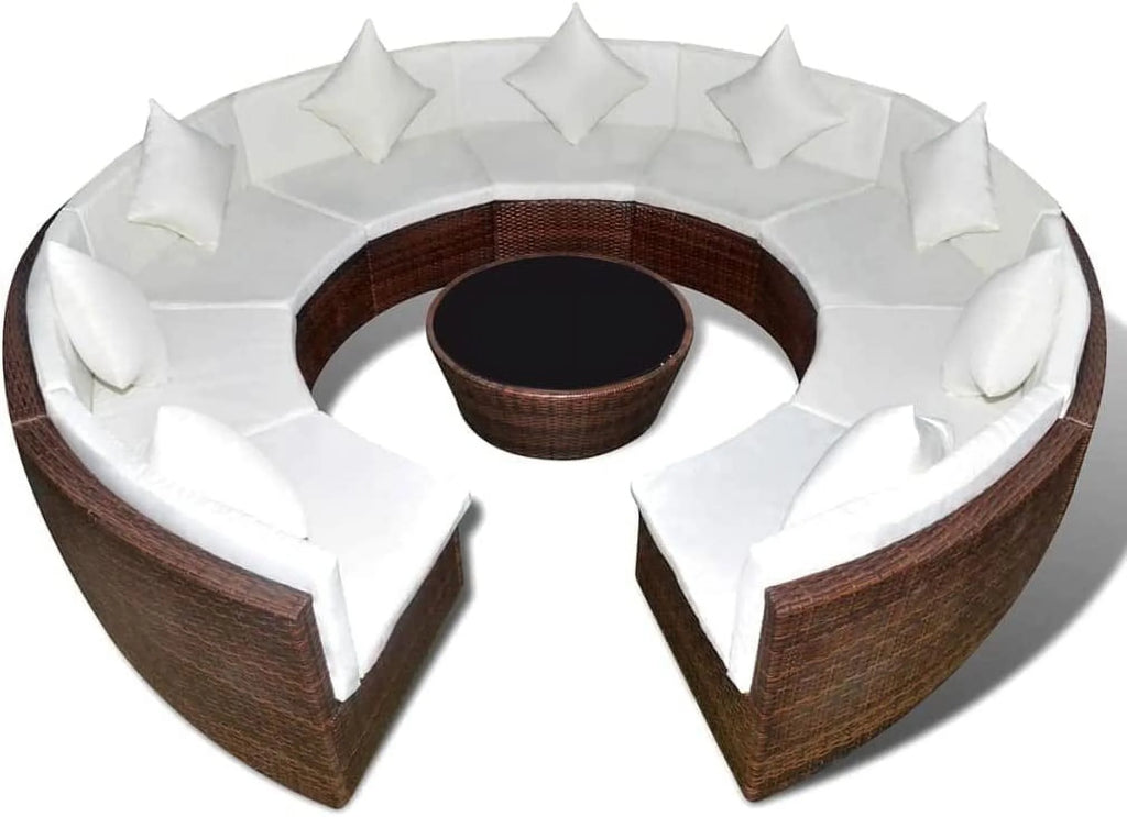 3 Piece Patio Lounge Set with Cushion Solid Acacia Wood F65230