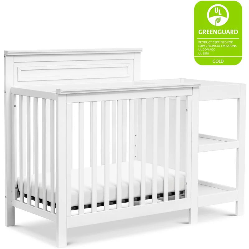 White Wood 4-in-1 Mini Crib & Changer Combo Q99712