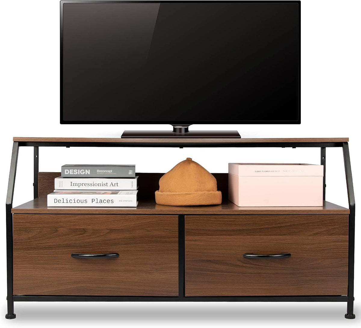 8 Drawer Dresser with Wooden Top and Steel Frame O94947