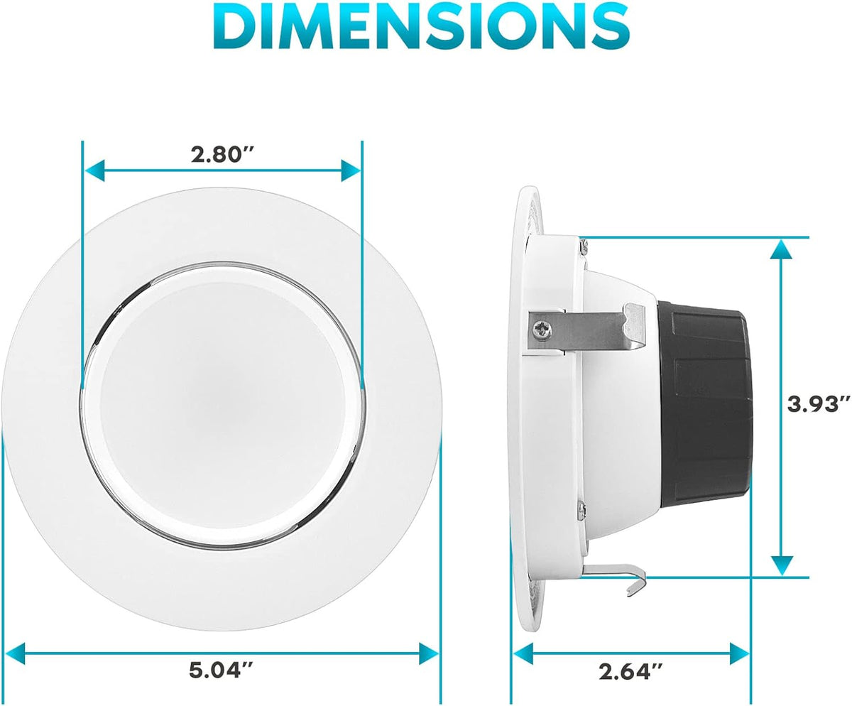 4 Inch Gimbal LED Recessed Lighting, 5 Color Selectable, Dimmable, 6 Pack T811