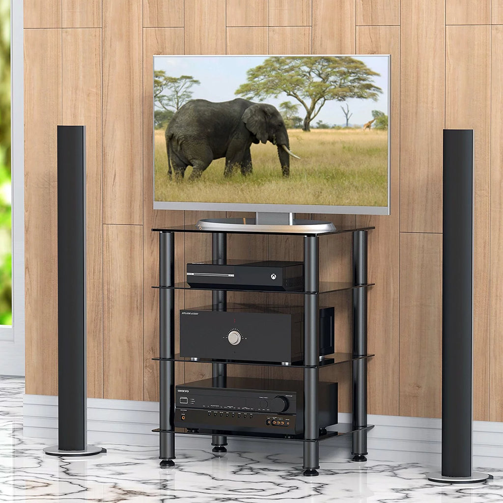 4-tier Glass Media TV Stand E3055