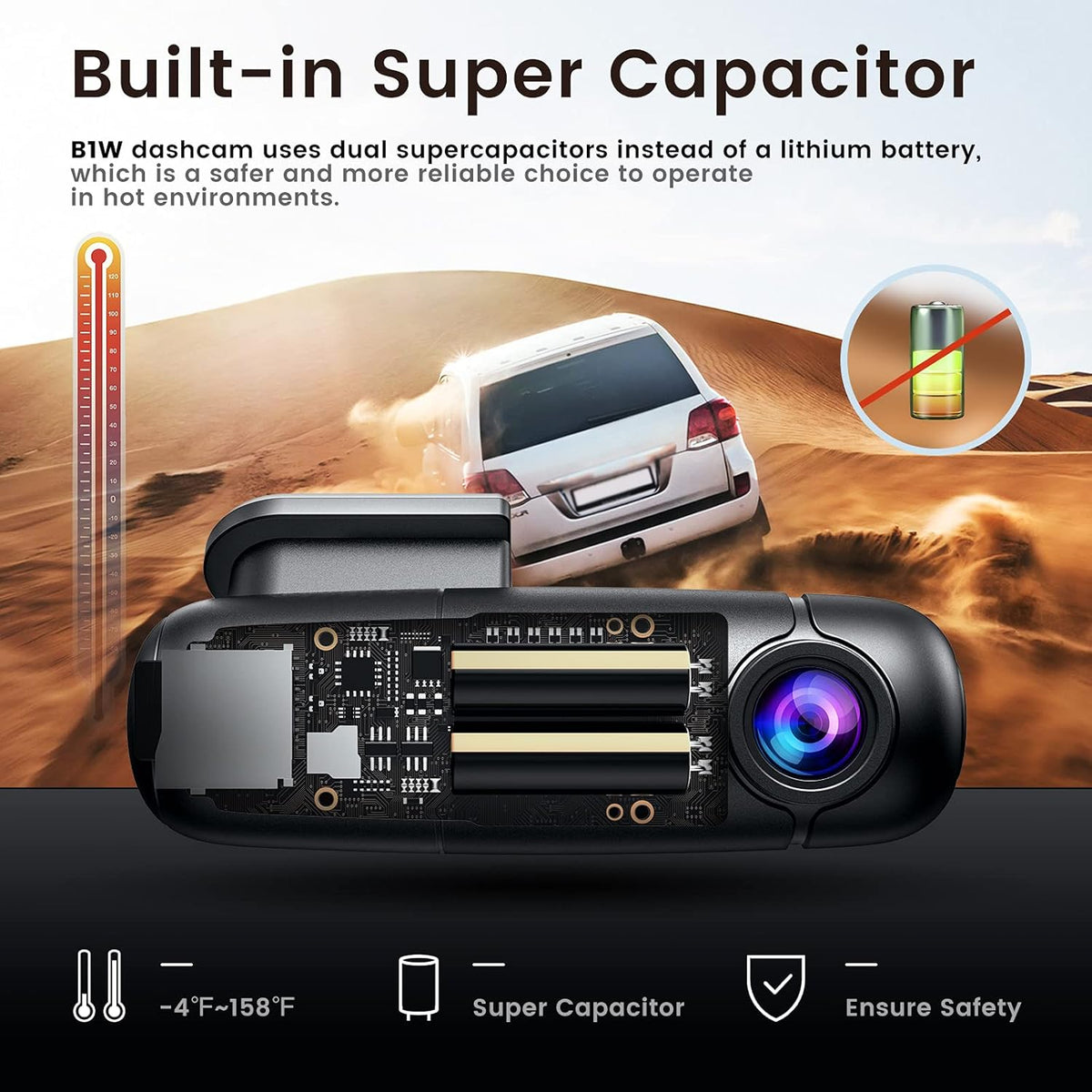 2 Pc Full HD 1080p Dash Cam with Super Capacitor Q9256