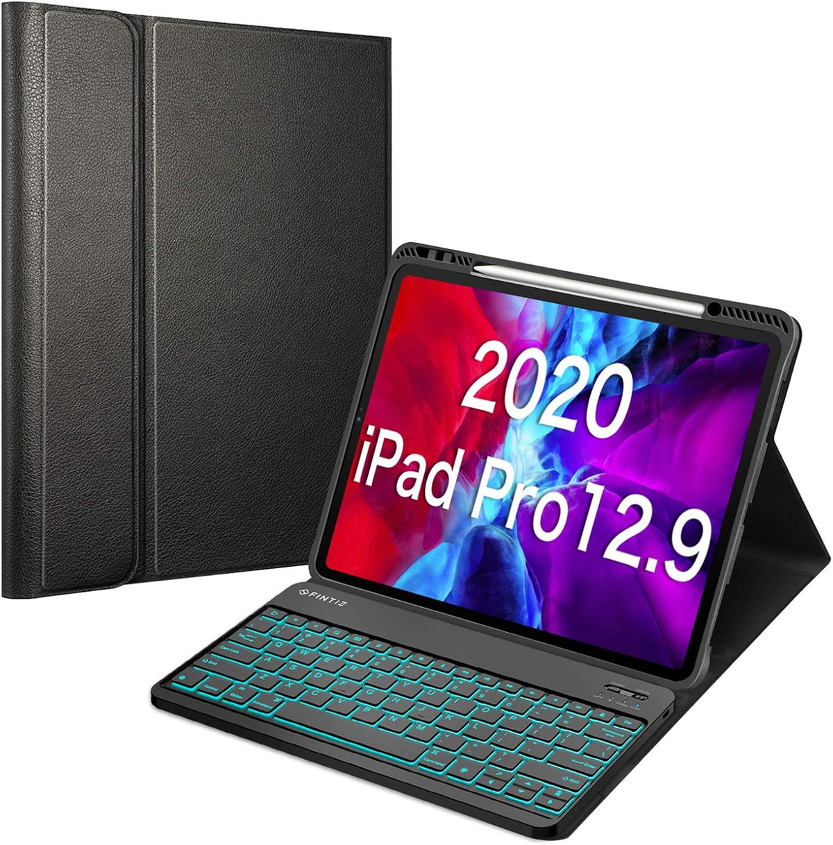Black Wireless Bluetooth Keyboard Case with Pencil Holder E4084