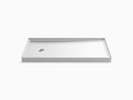 White Single-Threshold Shower Base with Left-Hand Drain K40376