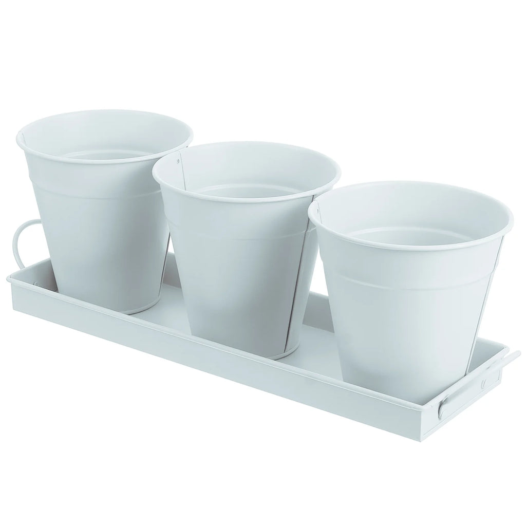 6 pcs Garden Flower Pot with 1pc Tray Q46907