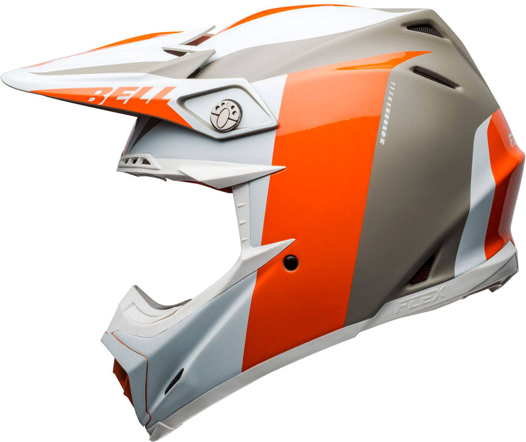 White Orange Sand Moto-9 Helmet P573
