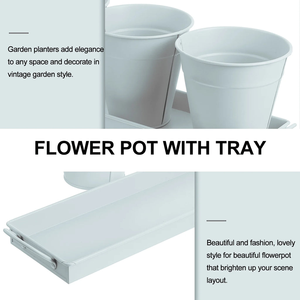 6 pcs Garden Flower Pot with 1pc Tray Q46907